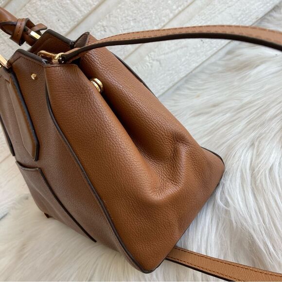 MICHAEL KORS Tan Acorn Hayes Satchel + Wallet Raven Jet Set Bedford Selma Mercer - Picture 7 of 12